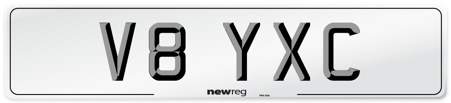 V8 YXC Number Plate from New Reg